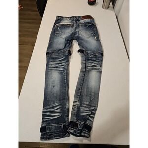 THE HERITAGE BY AMERICA 1776 DISTRESSED DENIM MEN'S SIZE 32x33 JEANS (1542